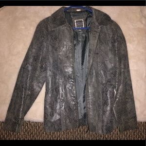 Genuine leather snakeskin pattern jacket